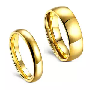 Bagues du mariage plaqué or 18k. Acier inoxydable pour hommes et Femmes