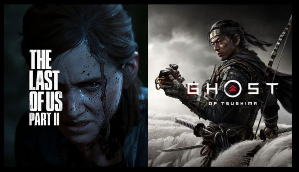 Jeux ps4 tlou2 et ghost of tshushima ps4
