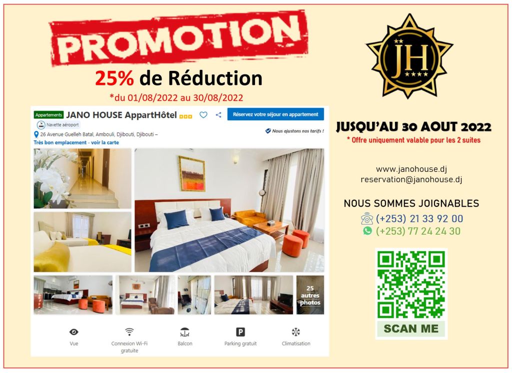 JANOHOUSE Appart’Hôtel – Promotion pour le mois d\'août 2022