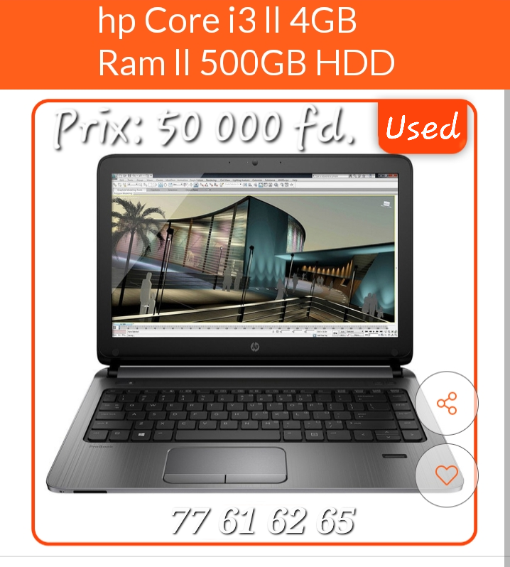 Laptop HP core i3 Ram 4GB HDD 500GB (used)