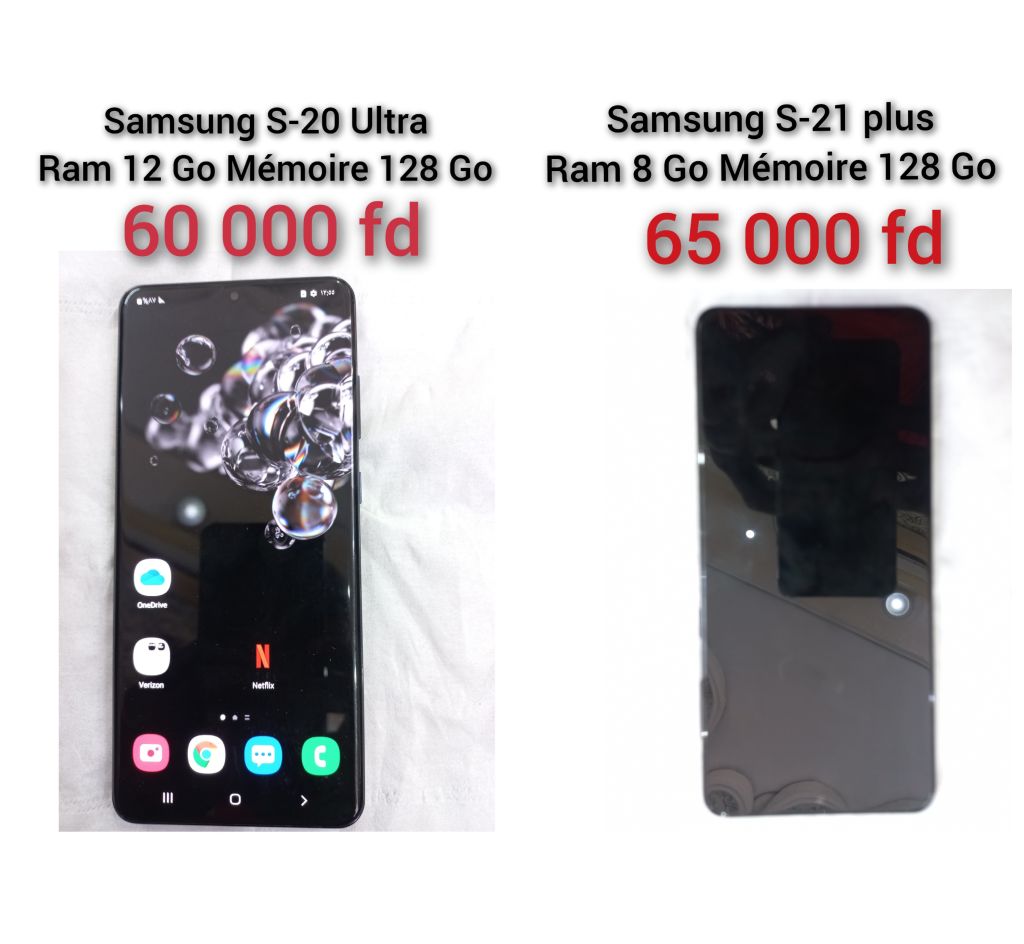 Téléphone Samsung S20 Ultra et S21 Plus occasion à Djibouti