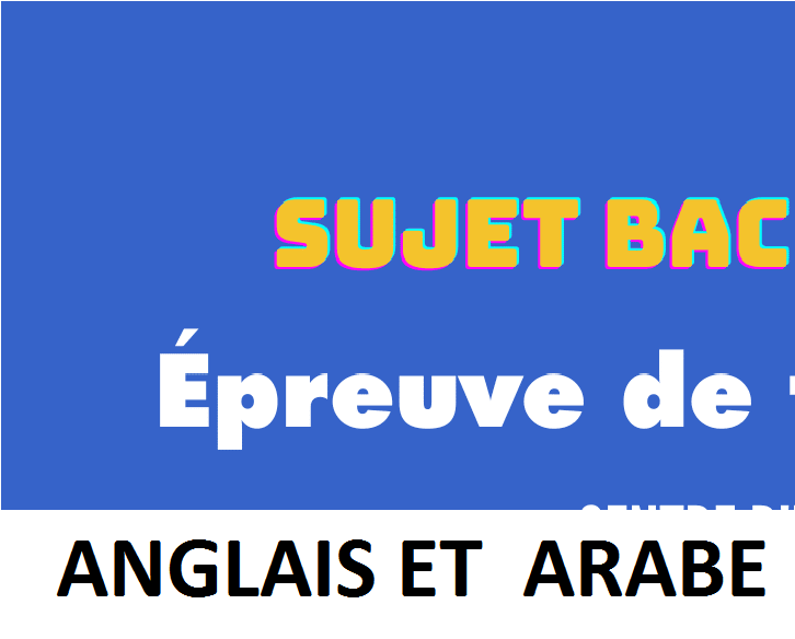 Cours Entrainement du BAC à domicile de Matières Anglais et Arabe.