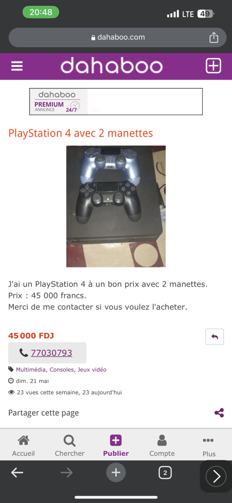 PS4 Slim plus CD Fifa22