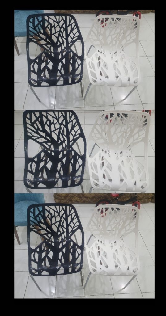 6 chaises noires et blanches