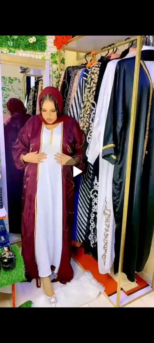 Abaya bicolore rouille