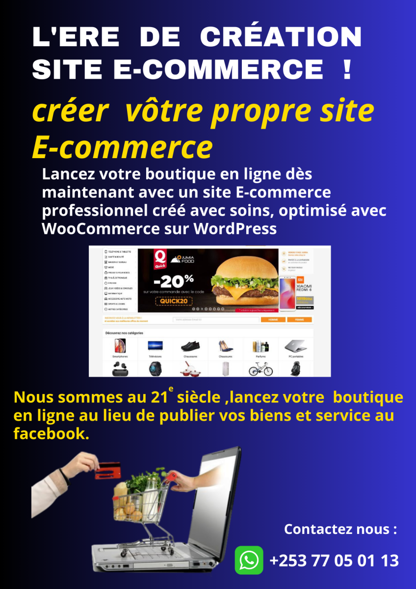 Lancez votre boutique en ligne au lieu de publier vos biens et services au reseaux sociaux