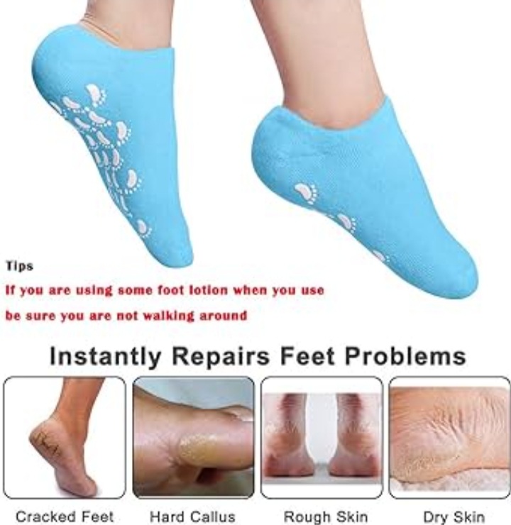 Kit De 3 Chaussettes Hydratantes Réparatrices Pour Pieds Secs Et Craquelés - Taille 40x13cm, Coton Noir