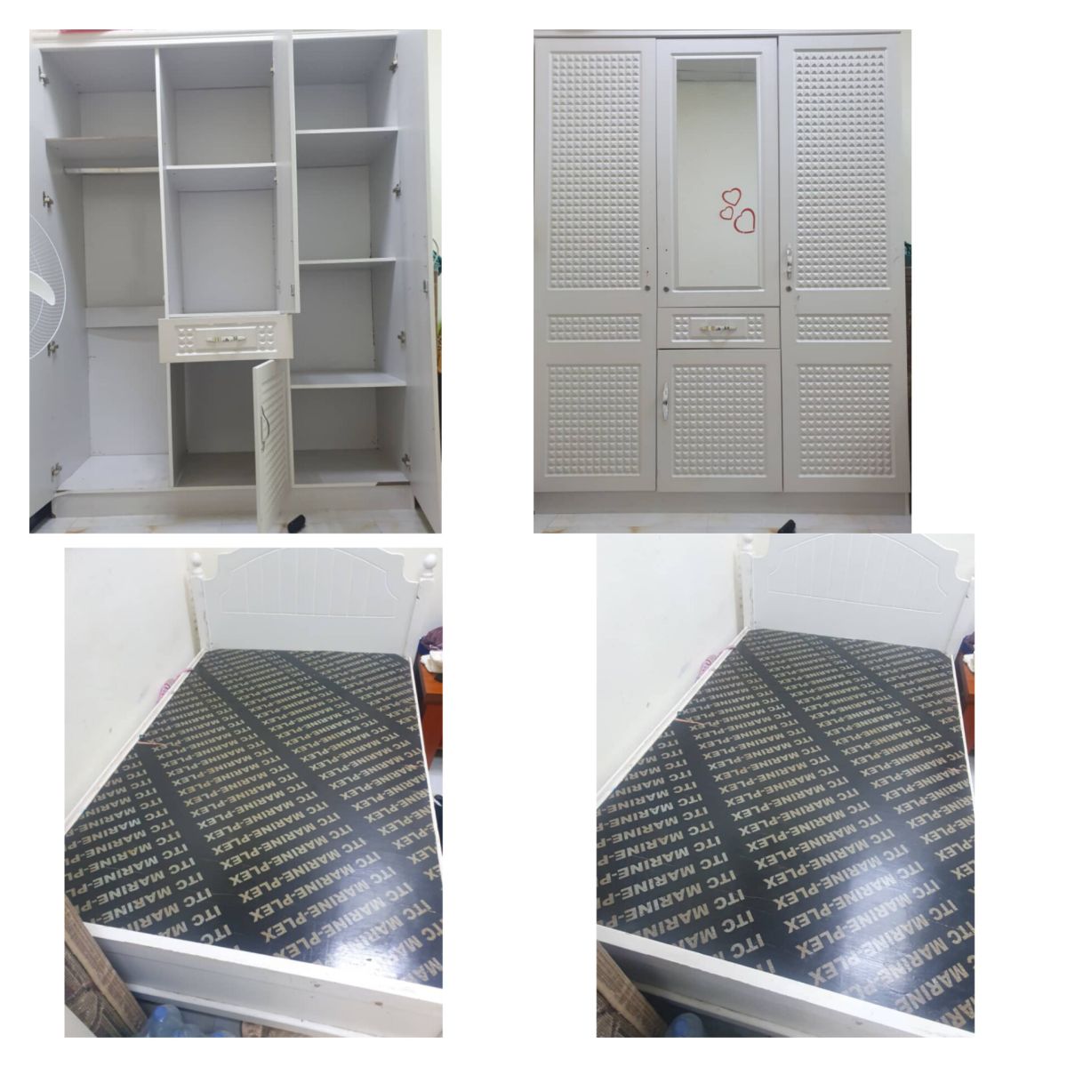 L\'ensemble armoire 3 portes avec son lit