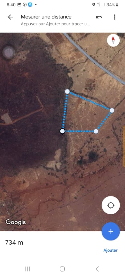 Terrain à vendre à Damerjo de 734 m²