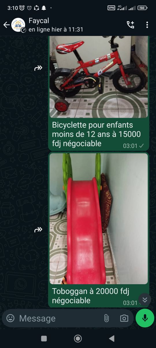 Toboggan vélo et balançoire