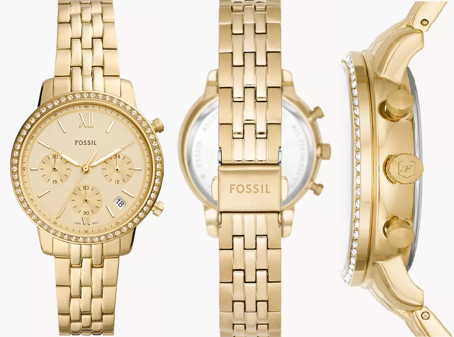 Montre chronographe Neutra en acier inoxydable doré