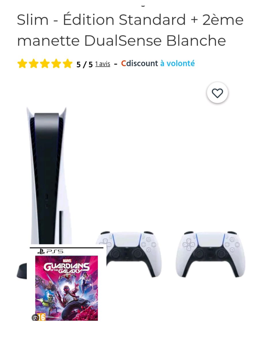 PlayStation 5 Pack avec 2 Manettes et 1 Jeu Neufs