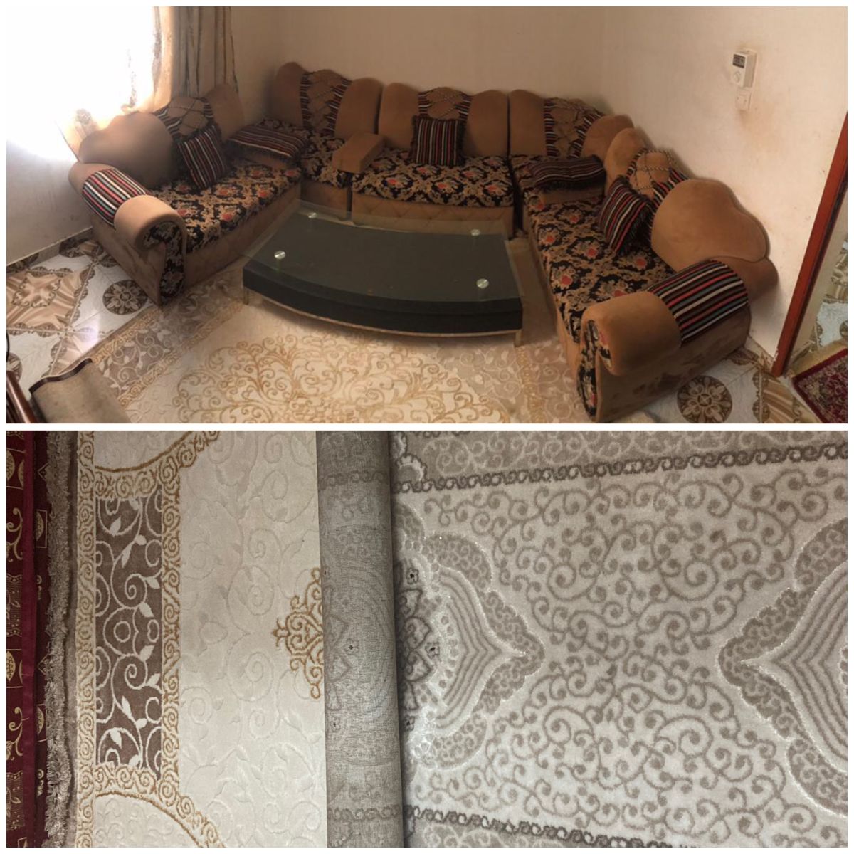 Salon avec table et 2 moquettes Le prix n\'est pas négociable