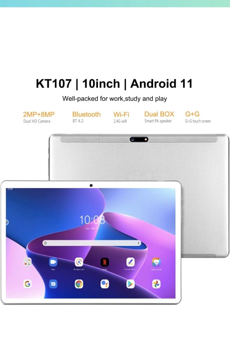 AODOEU Tablette Tactile 10 Pouces, 4 Go RAM 64 Go ROM, 128 Go