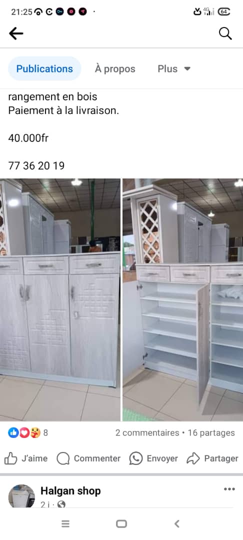 Armoire de rangement en bois neuf