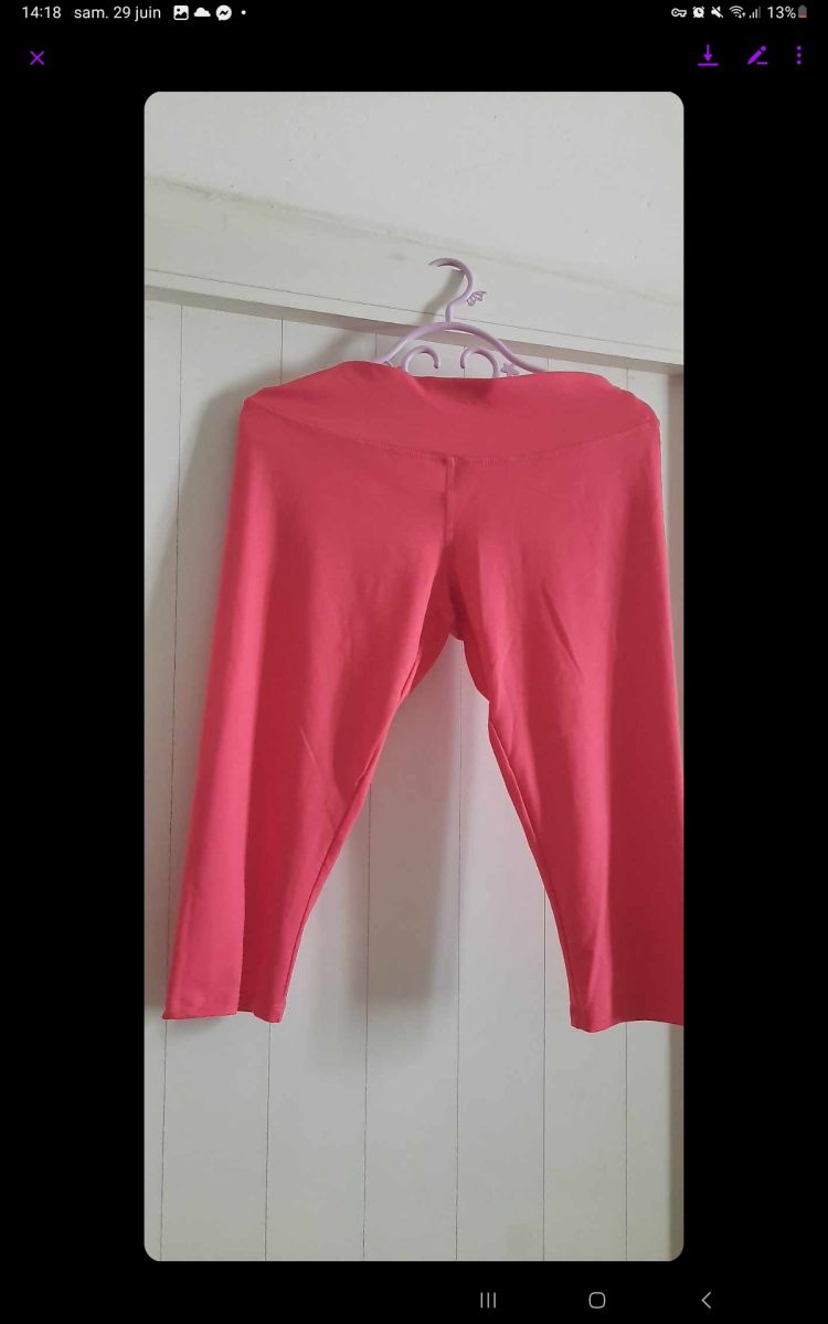 Legging court rose taille M-L pour sport, neuf