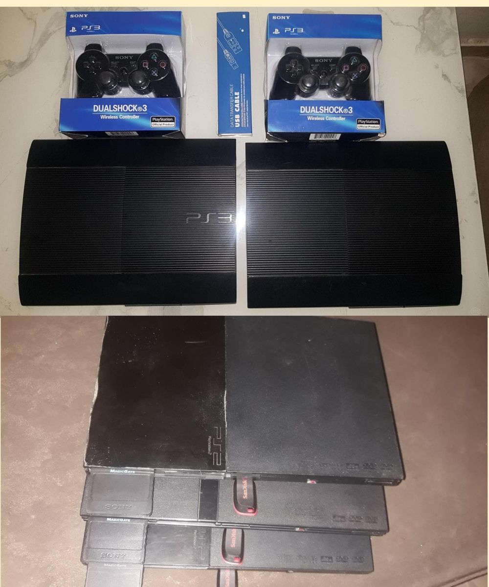 Playstation3 et 3 Console Playstation 2àvendre d\'occasion avec tout accessoires et 15 jeux Et aussi Installation tout les jeux pour Playstation 4. 3 & 2