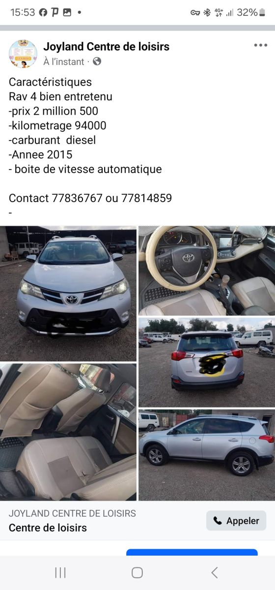 Toyota Rav 4 2015, diesel, boîte automatique, bien entretenu