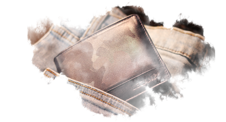 Portefeuille en cuir Legan avec plusieurs compartiments pour cartes et billets