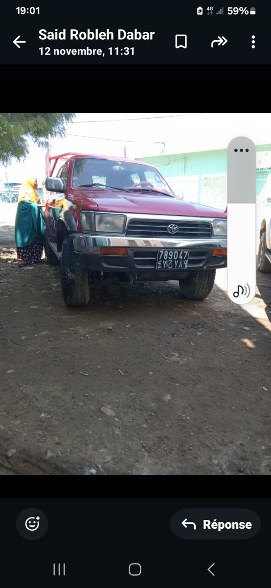 Pick-up diesel bordeaux, 4 portes, moteur entièrement refait