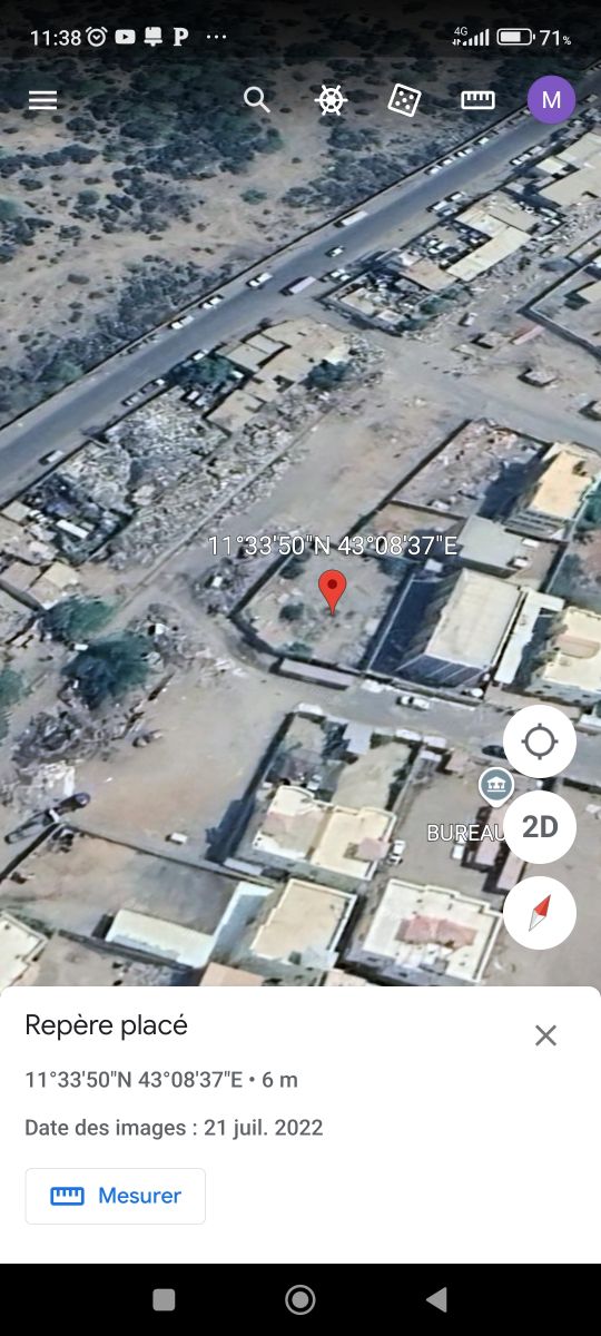 Terrain urbain à Djibouti, 612m2, Gabode 4 et 5, avec possibilité de division