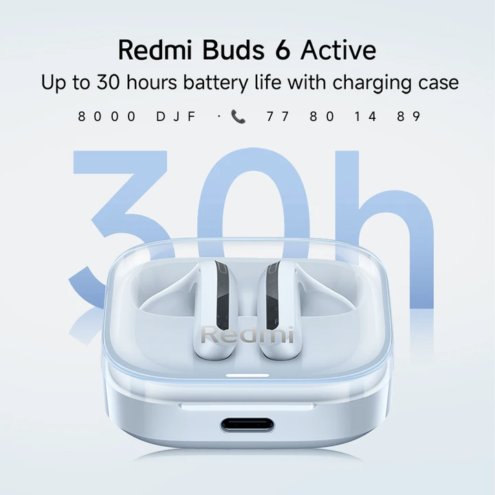 Écouteurs sans fil Redmi Buds 6 avec réduction de bruit et autonomie de 30 heures