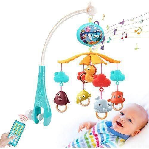 Mobile musical interactif pour bébé avec lumières et figurines adorables