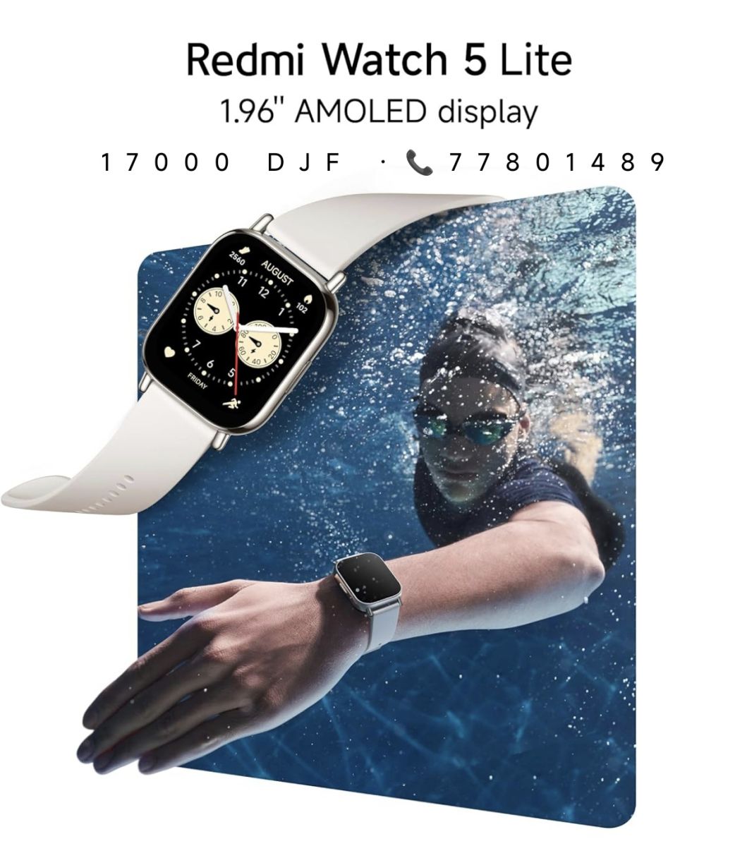 Montre connectée Redmi Watch 5 Lite - 18 jours d\'autonomie, écran carré élégant