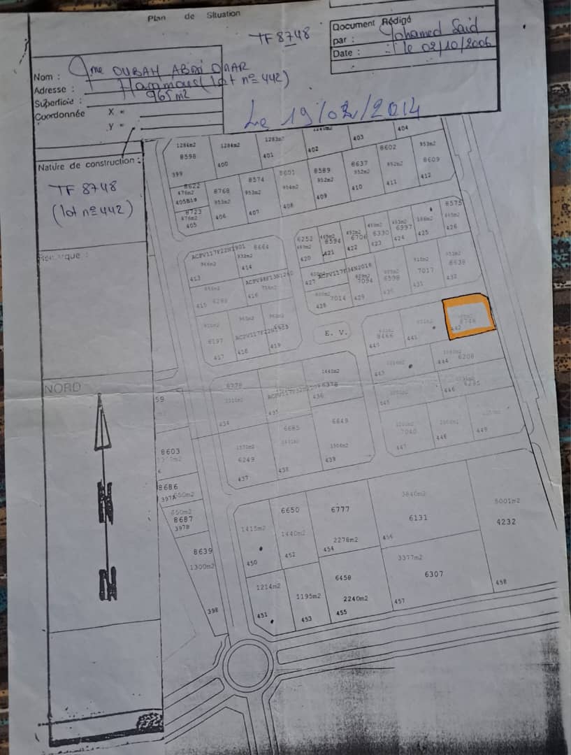 Terrain urbain de 365 m2 à Djibouti Haramouse ancien