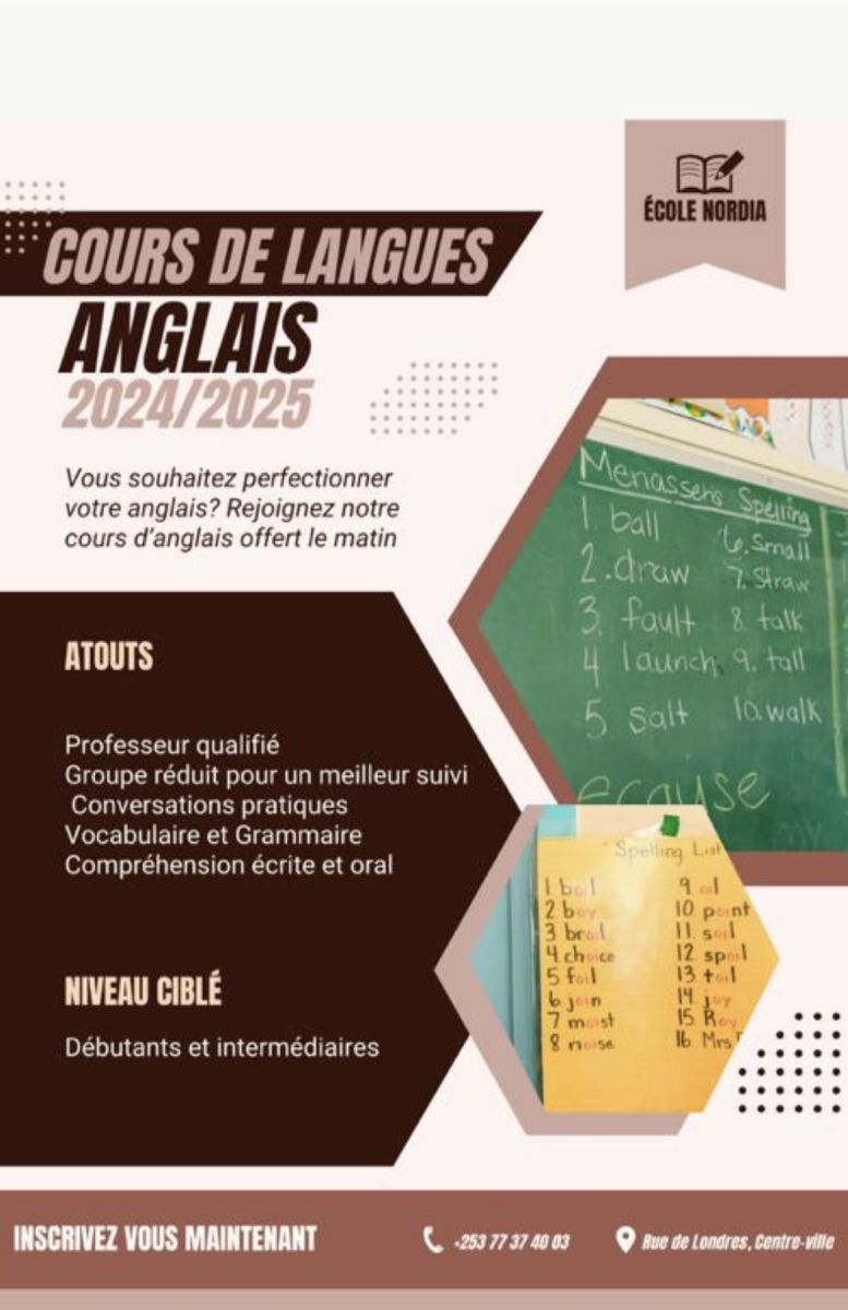 Cours d\'anglais avec programme face2face au centre-ville