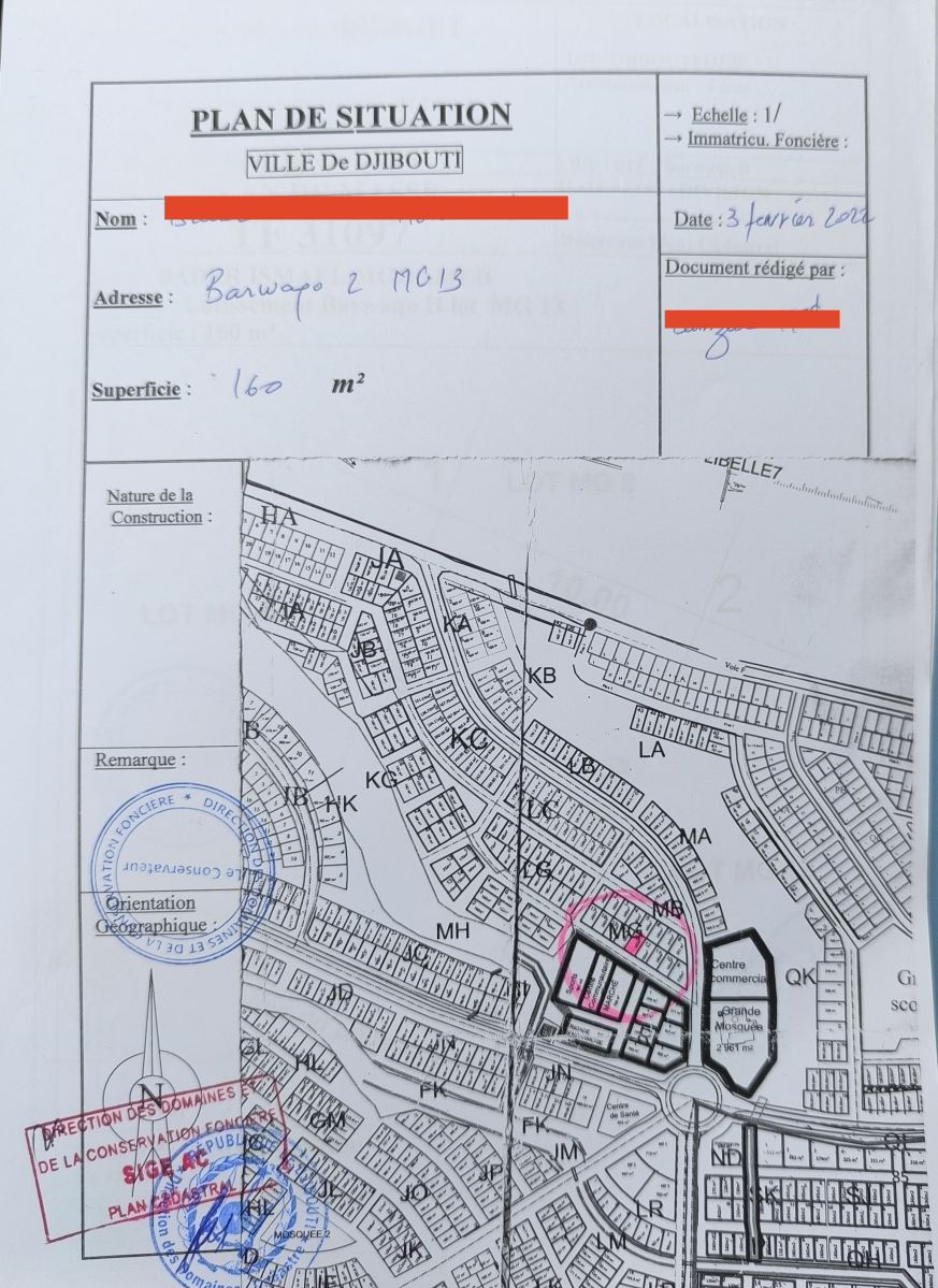 Terrain 160m2 à Barwako 2, proche centre commercial et poste de police