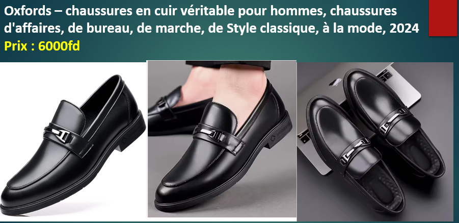Chaussures homme en cuir véritable, style classique et élégant