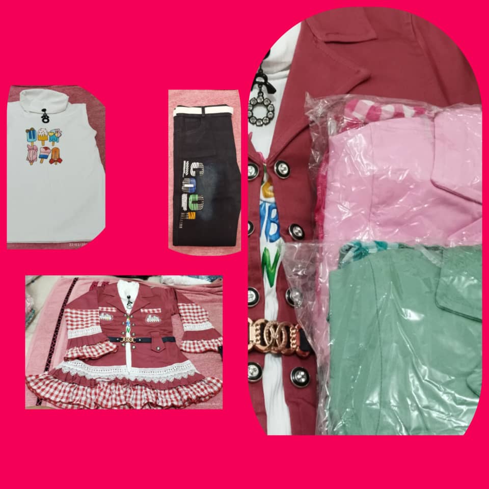 Ensemble fille élégant 3 pièces avec veste décorative – Plusieurs couleurs