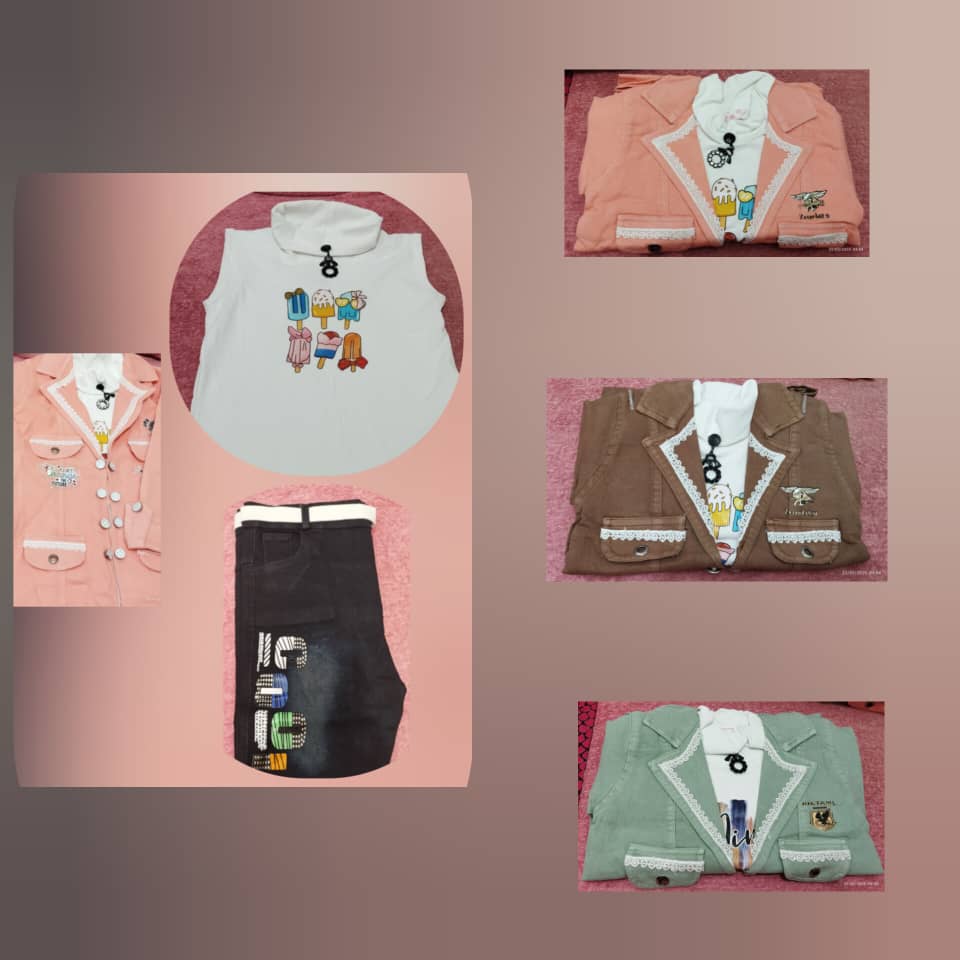 Tenue fille 3 pièces chic et confortable - trois coloris disponibles