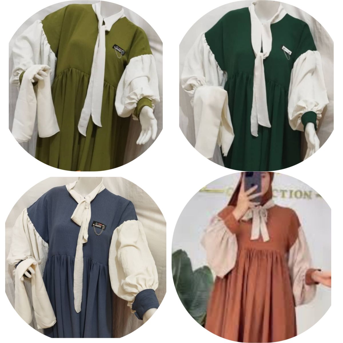 Ensemble hijab long et robe fluide bleu turquoise pour femme à vendre