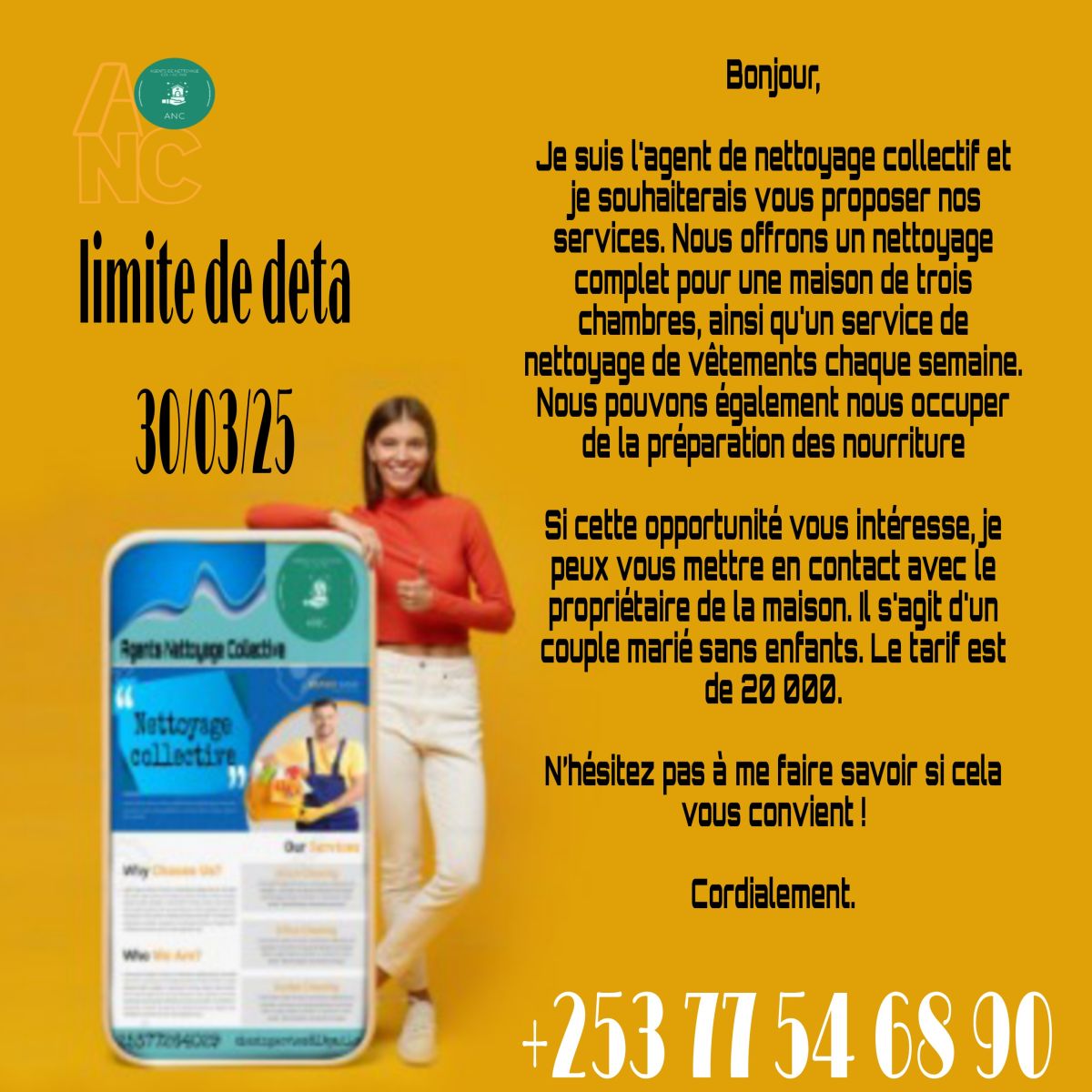 Couple cherche femme de ménage pour nettoyage collectif