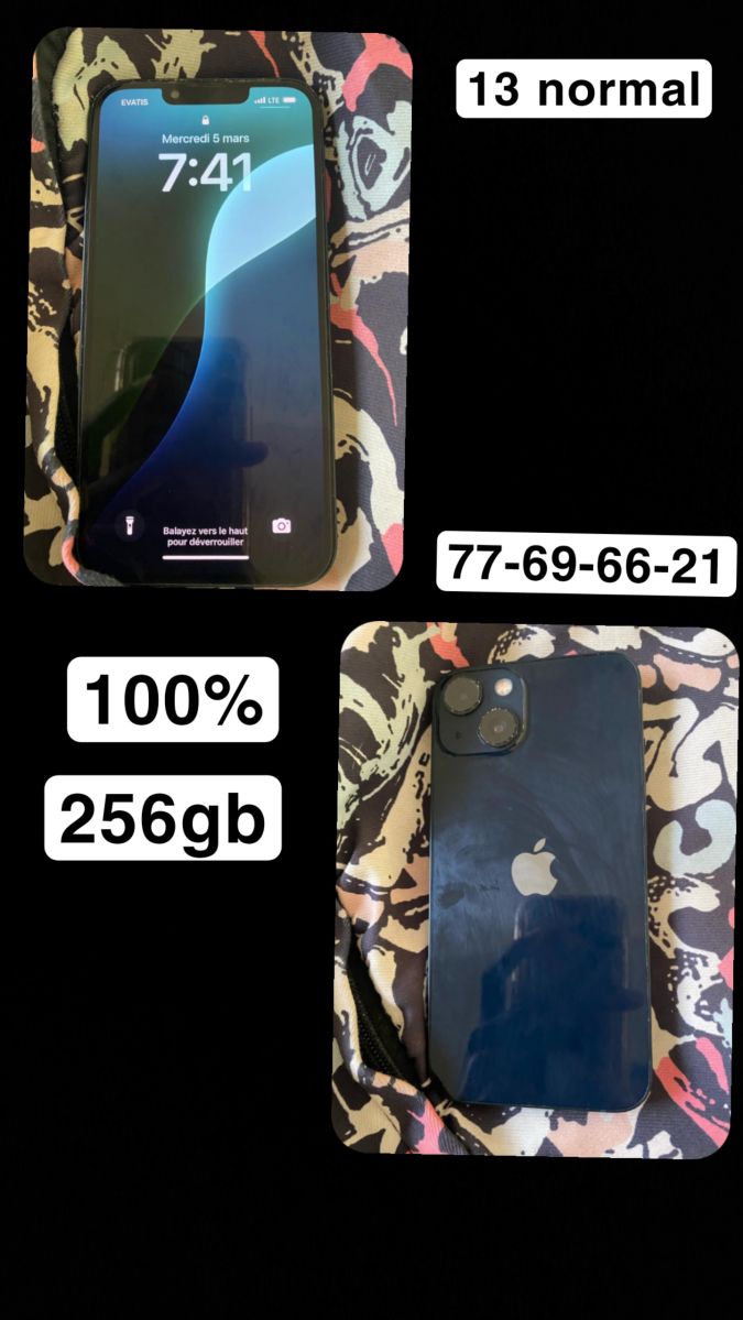 iPhone 13 256gb comme neuf - 100% batterie - à vendre
