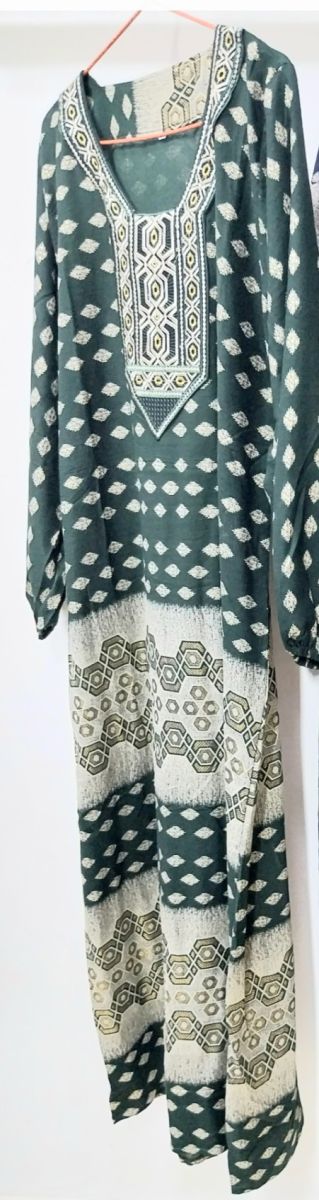 Jolie Robe Fashion à motifs Verte