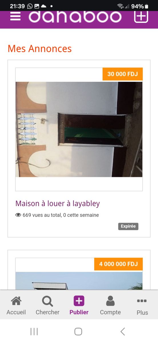 Maison 3 chambres à louer avec cour à Layabley