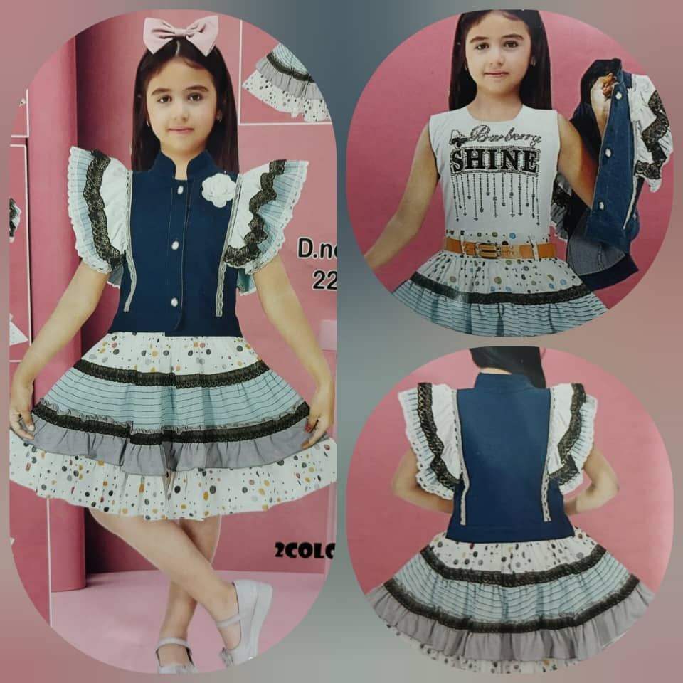 Robe fille avec veste sans manches