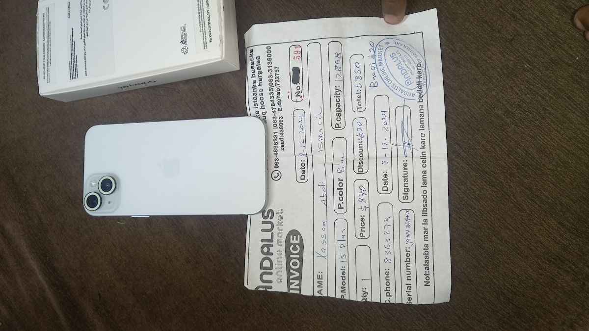 iPhone 15plus 8 mois de garantie, comme neuf