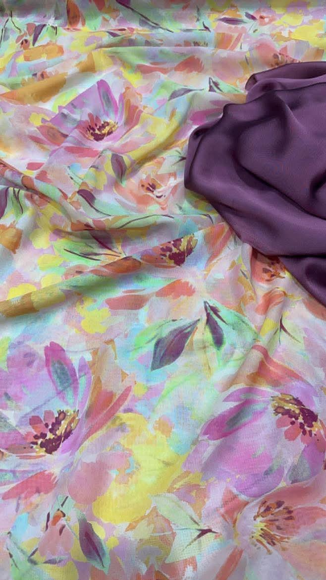 Tissus neufs multicolores, légers et fluide - Fabriqué en Espagne