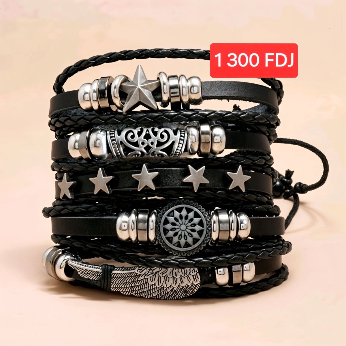 Bracelets en cuir tressé pour homme, style moderne