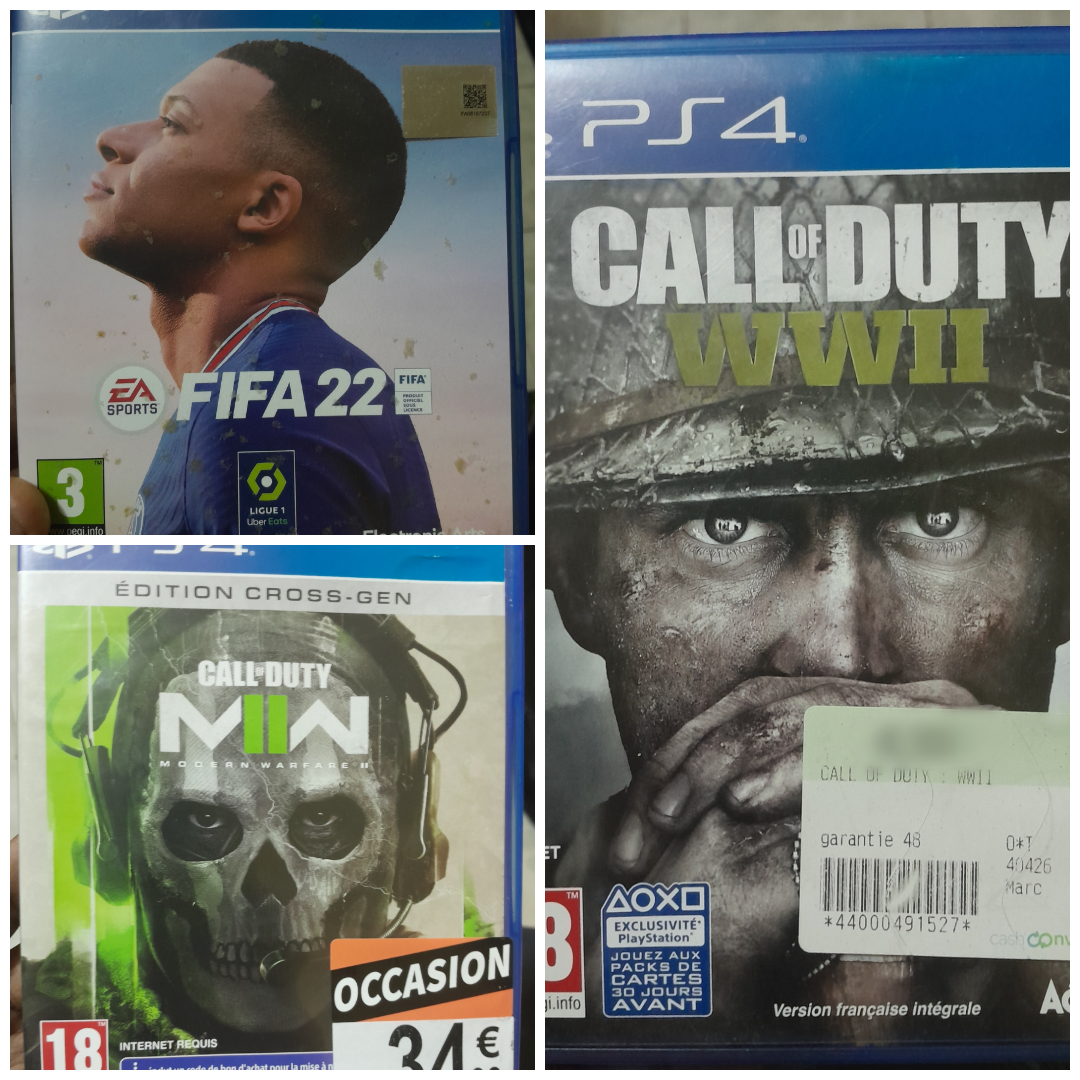Jeux PS4 - Call of duty Modern Warfare 2, War World 2, FIFA 2022