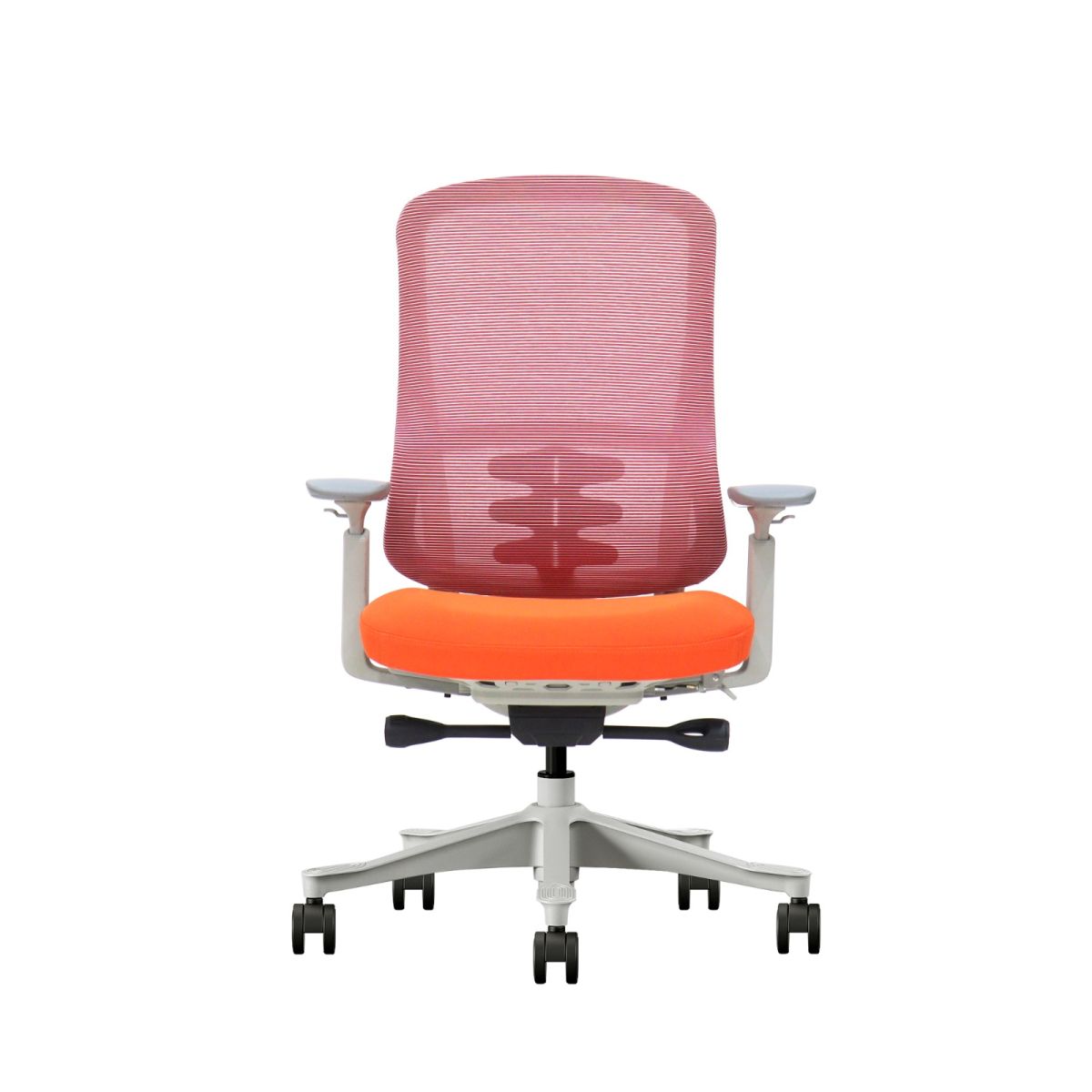 Chaise de bureau design rouge et orange