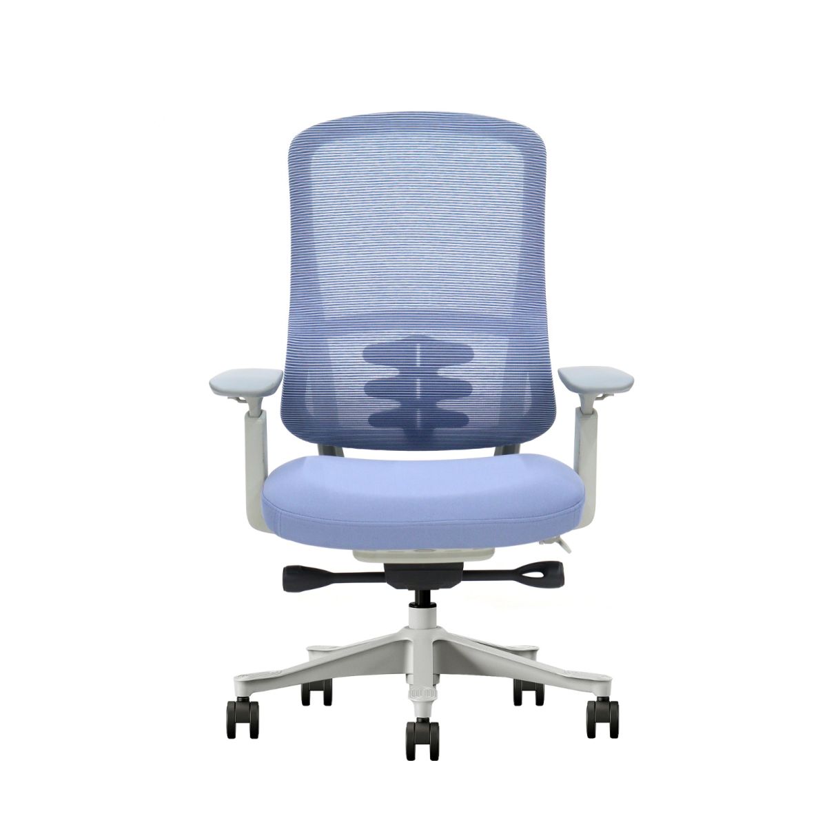 Chaise de bureau bleu ciel à roulettes - Confort longue durée