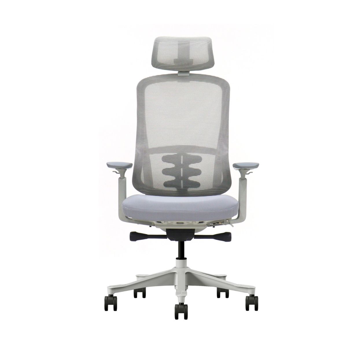 Chaise gris clair avec appui-tête réglable