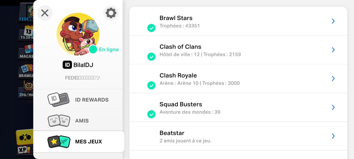 Compte Supercell avec Brawl Stars, Clash Royale, et Clash of Clans