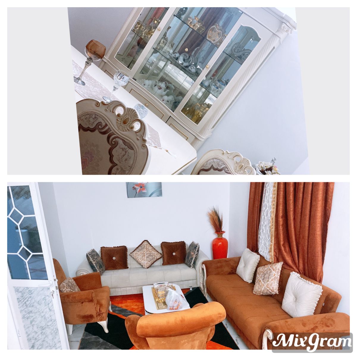 Salon et salle à manger avec tapis - comme neufs