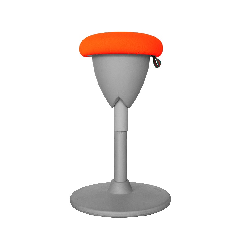 Tabouret ergonomique design orange et gris pour bureau ou coin détente